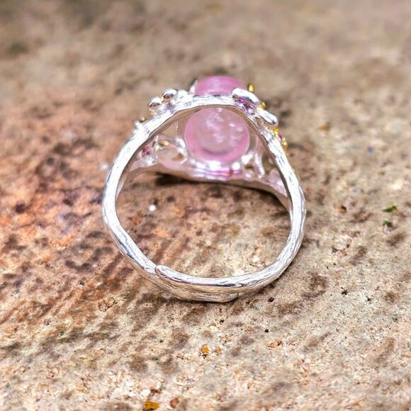 Nature Pink Morganite Stone Adjustable Ring - Picture 8 of 8